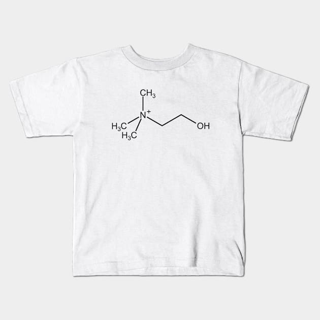 Choline C5H14NO Molecule Kids T-Shirt by Zeeph